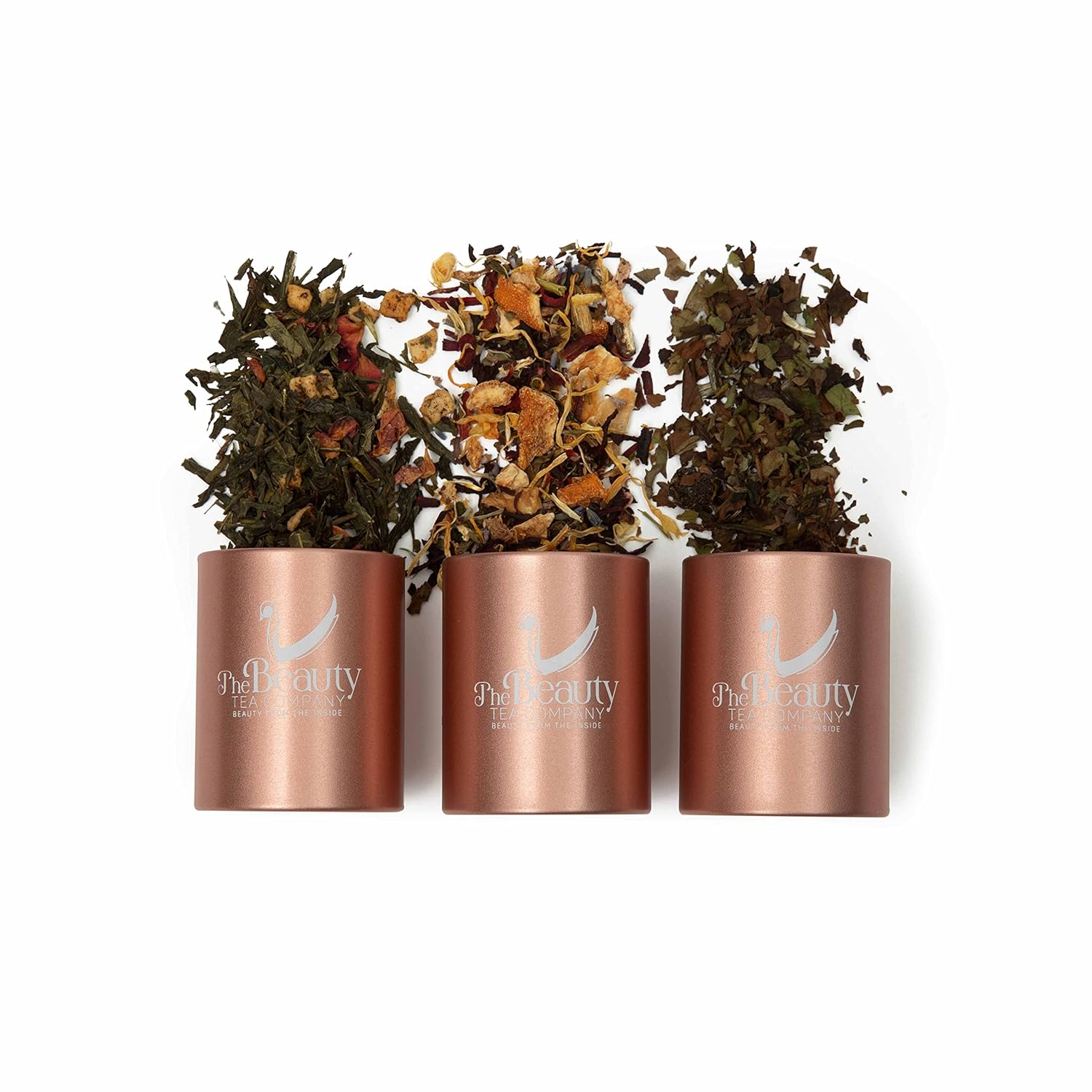 Experimenta la calma del té con The Beauty Tea Company – Juego de regalo de muestra de té de hojas sueltas de lujo, con 3 mezclas Blissful Blends I
