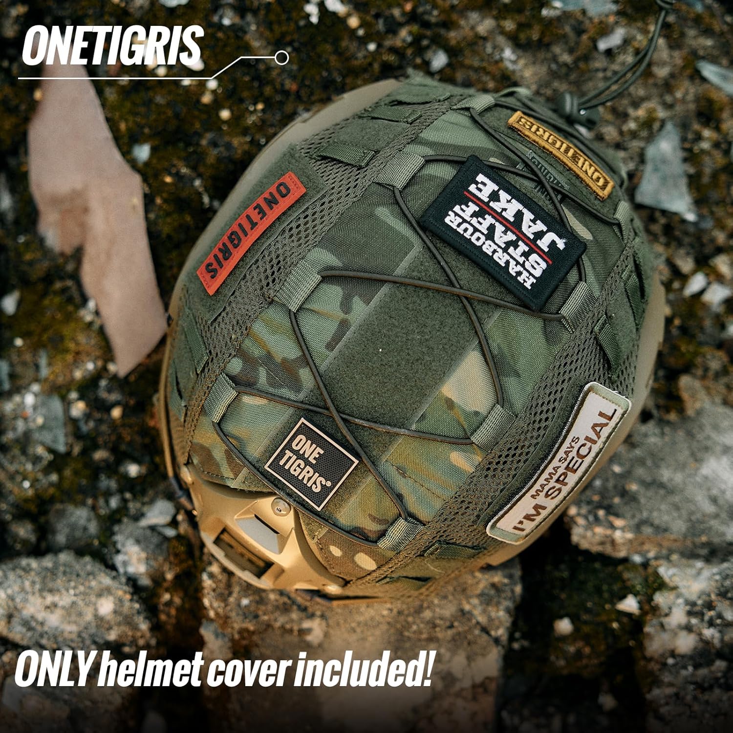 OneTigris Funda para casco, cubierta táctica de tela multicámara para casco rápido en talla L o ML, XL o LXL, casco de golpes en talla XL o LXL –
