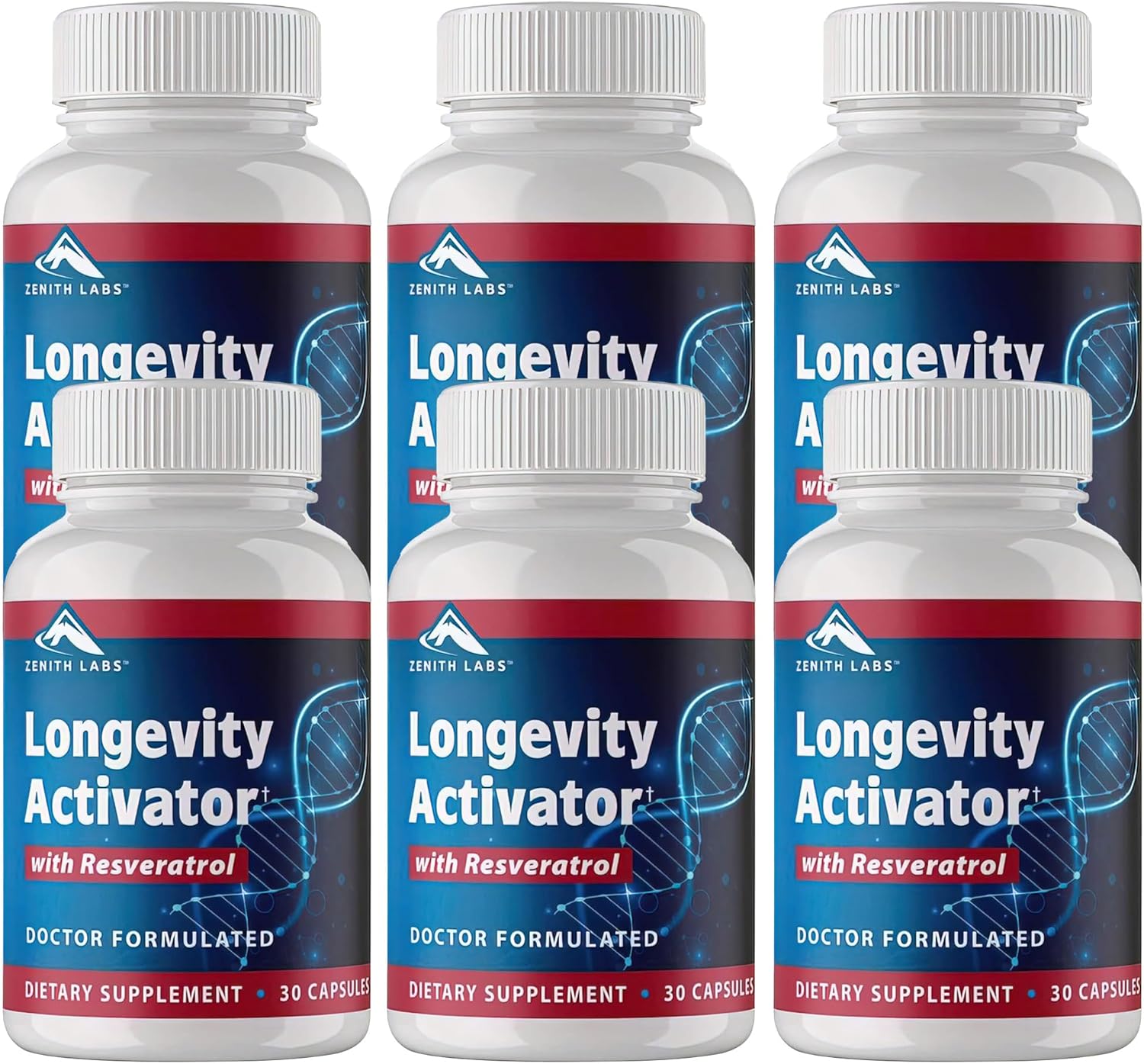 Zenith Labs Suplemento dietético activador de la longevidad antienvejecimiento, antioxidantes naturales con resveratrol, apoya la función