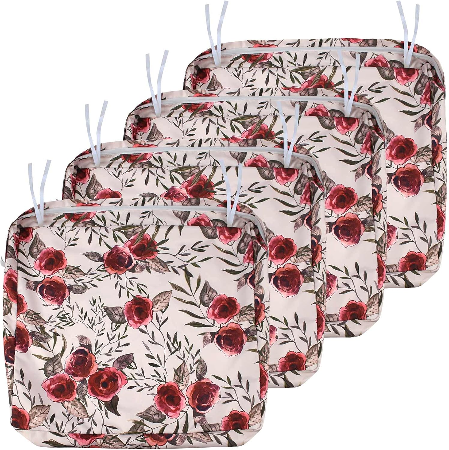 NettyPro Juego de 4 fundas de cojín para exteriores, funda de cojín impermeable para silla de patio, solo funda de repuesto, 22 x 20 x 4 pulgadas