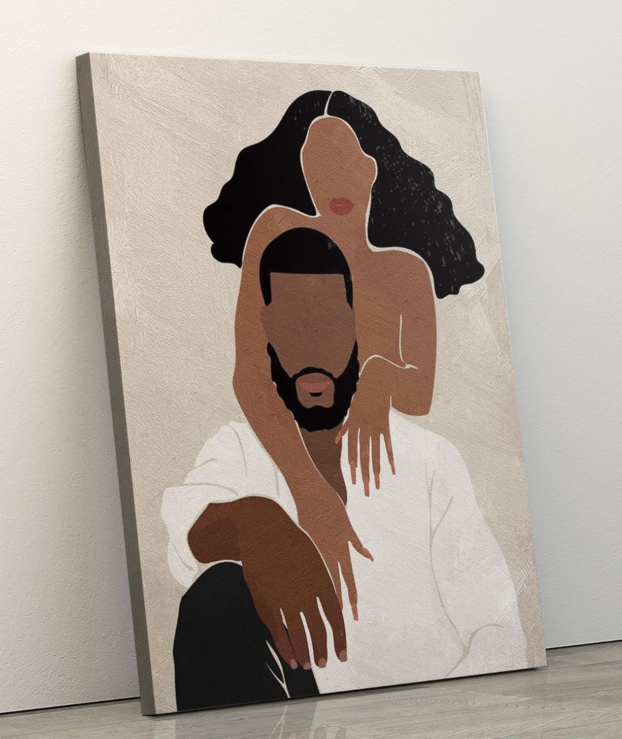 Tuyashua Póster decorativo de pared de pareja negra con marco (11.5 x 15 pulgadas), arte de pared afroamericano, decoración de pared de niña negra
