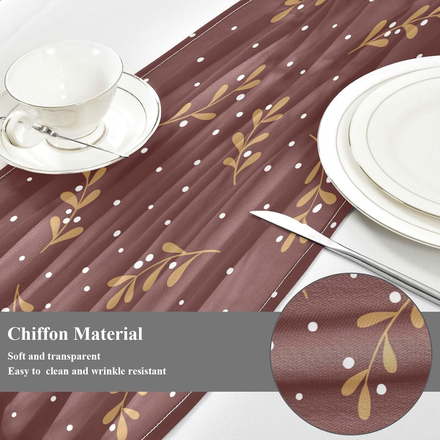Christmas Branches Snowflakes Table Runner Fall Decor for Kitchen Decorations Christmas Table Runner 120 Inches Long