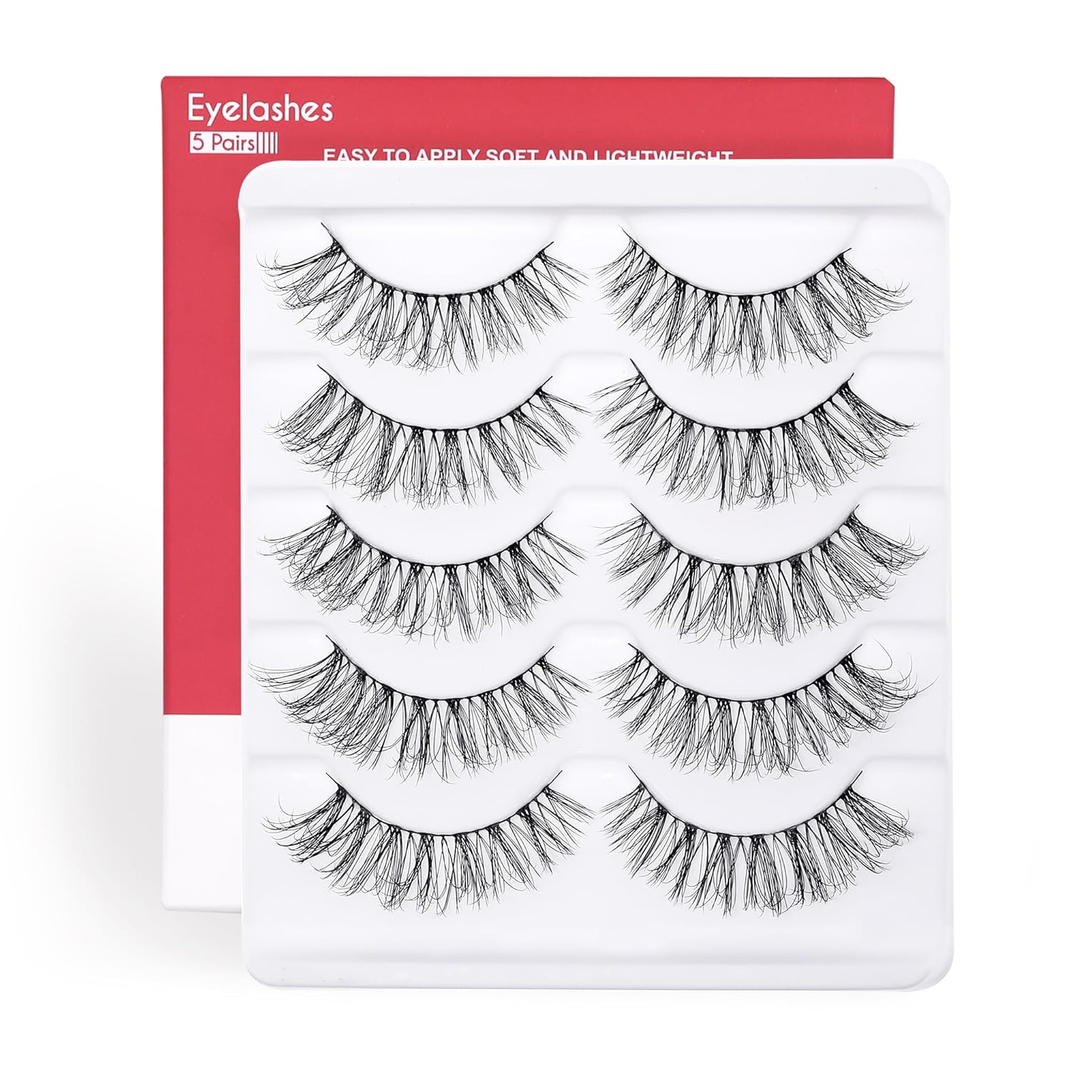 EXTENIFY Pestañas postizas naturales de 0.631 pulgadas, pestañas postizas 3D de visón sintético, banda fina, pestañas de ojo de gato, ligeras,