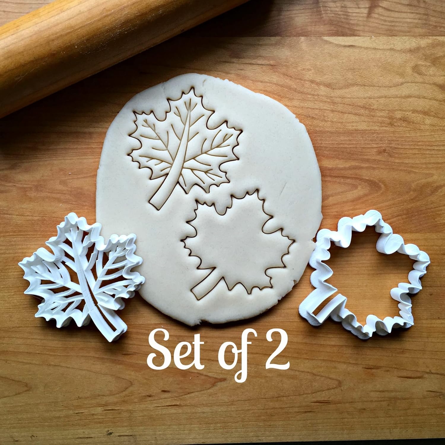 Sweet Prints Inc Set of 2 Maple Leaf Cookie Cutters – Dishwasher Safe (3.5″)