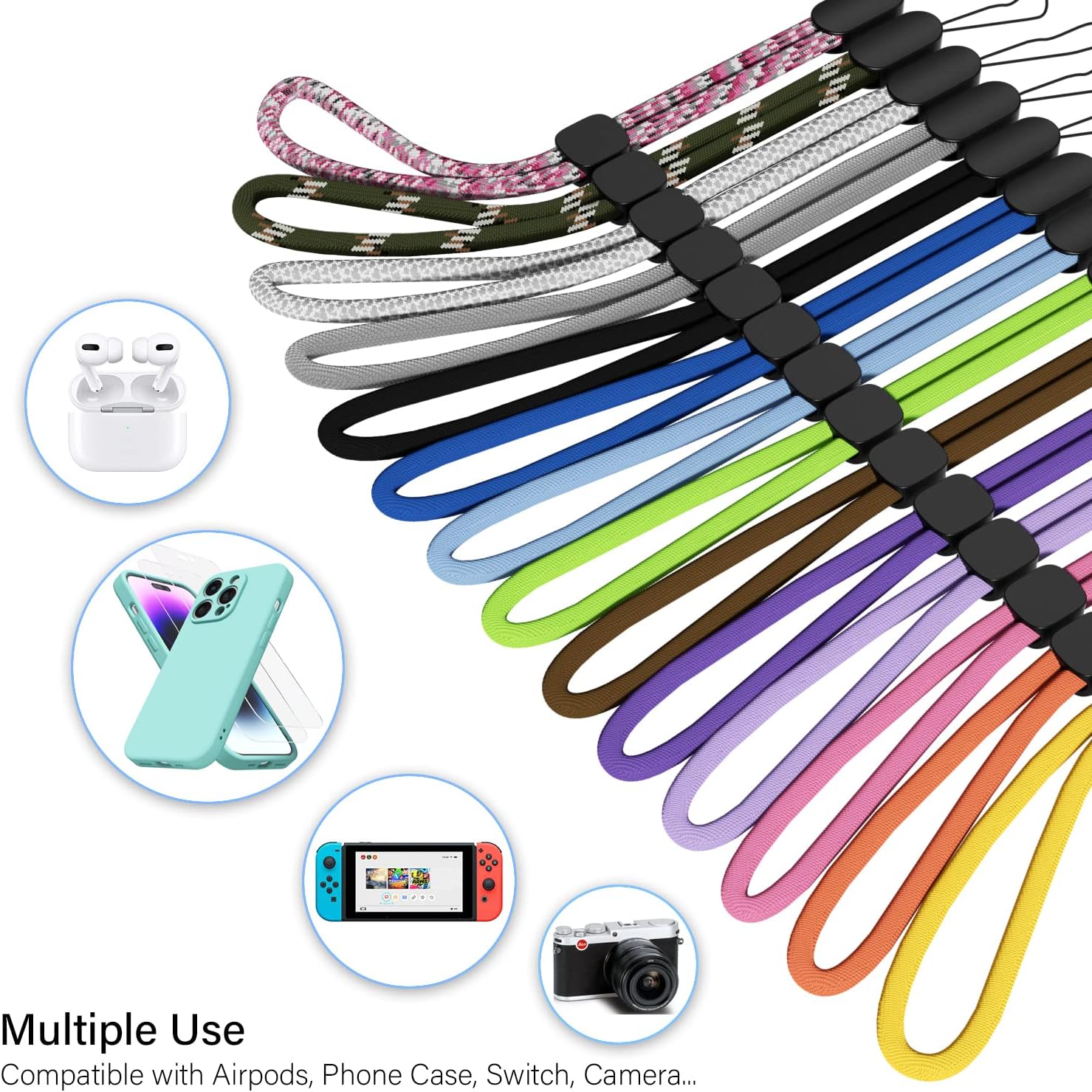 Oakxco Airpods Pro 2 Correa de nailon ajustable para muñeca de mano, Compaitbie con Airpods Pro de 2 generación 2022, funda para Airpods 123Pro con