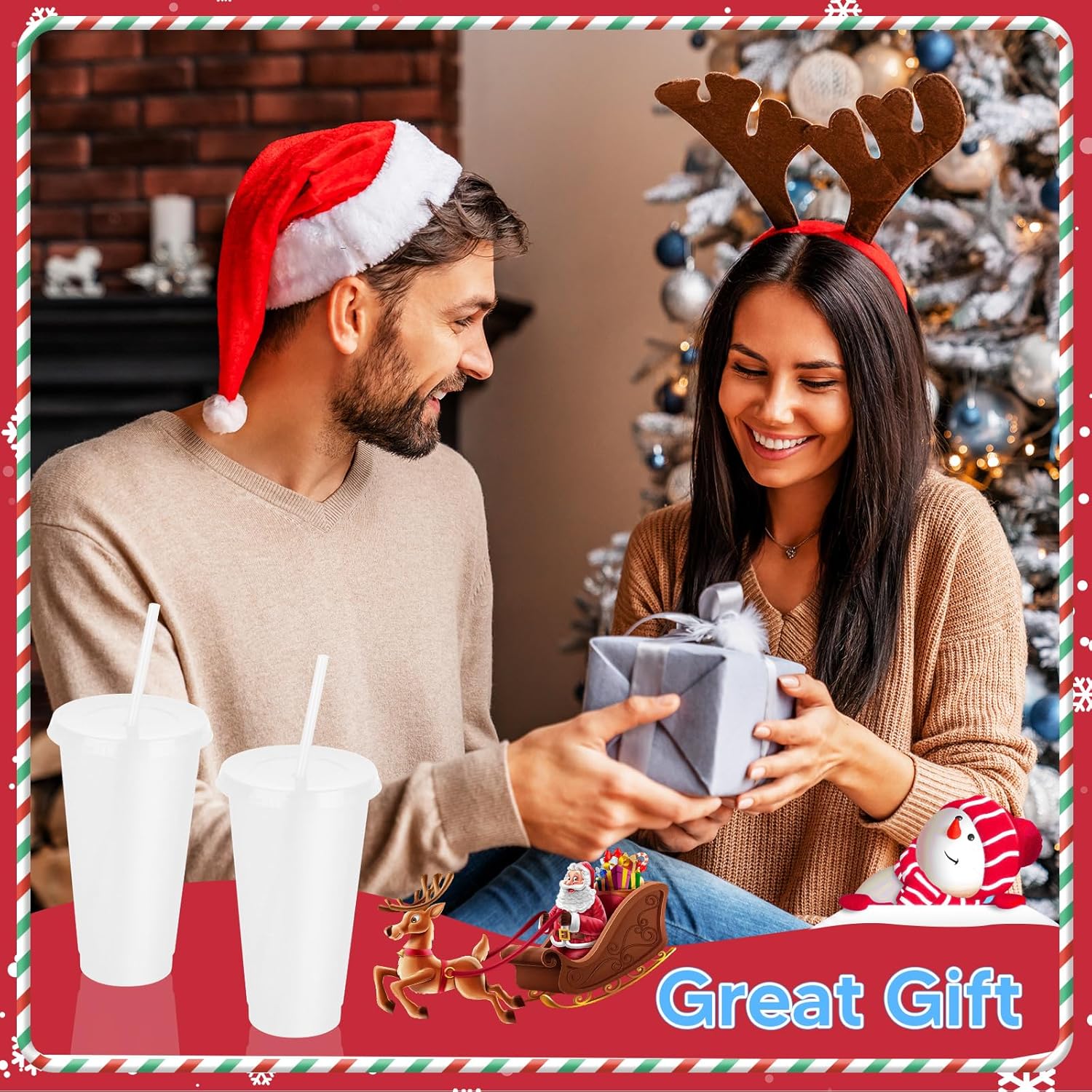 Paquete de 24 vasos de plástico con tapas y pajitas, vasos reutilizables con tapas, vasos coloridos de plástico para fiestas de cumpleaños, taza de