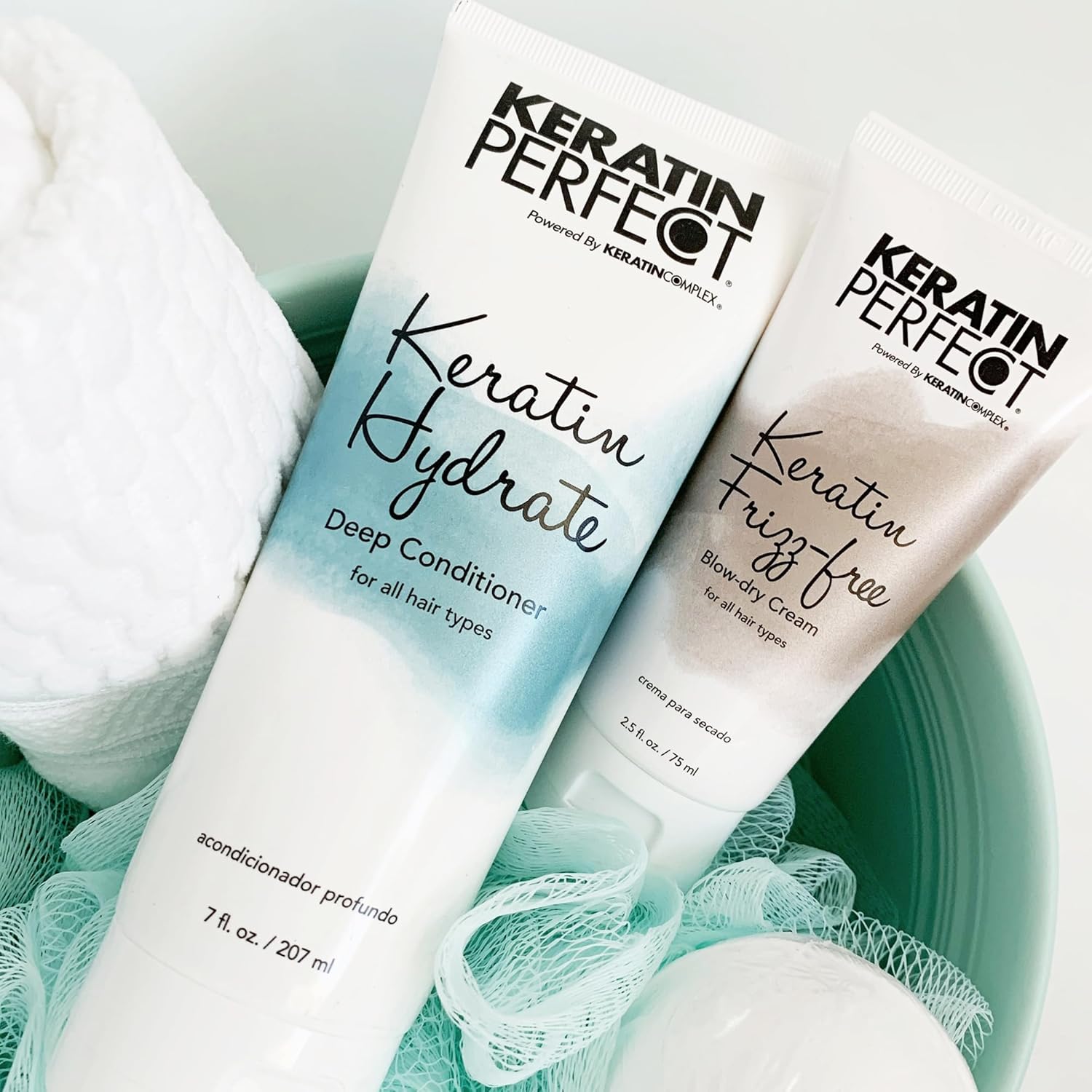 Keratin Perfect Hydrate Deep Conditioner – Tratamiento a nivel de salón para mujeres – Fórmula hidratante mejora el cabello con el tiempo – Restaura
