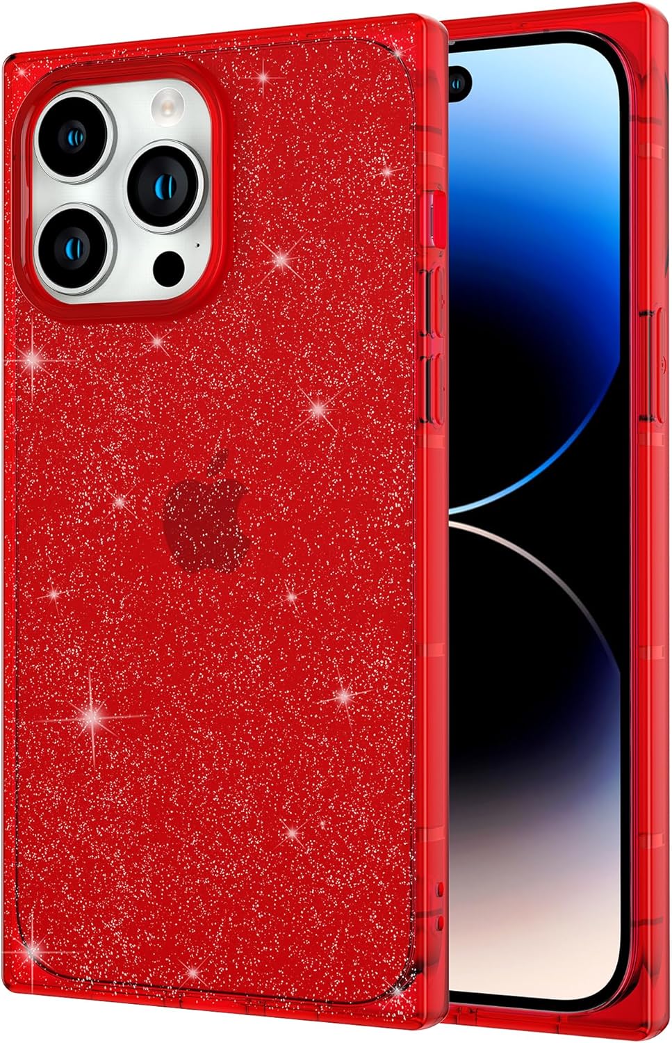 Cocomii Funda cuadrada para iPhone 13 Pro Max, con purpurina cuadrada, delgada, ligera, brillante, transparente y brillante, 2 estilos en 1, funda