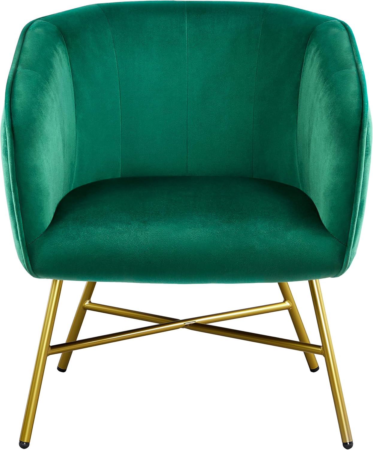 Yaheetech Silla de sala de estar, moderna silla de terciopelo suave con patas de metal dorado y acolchado suave para sala de estar, dormitorio, sala