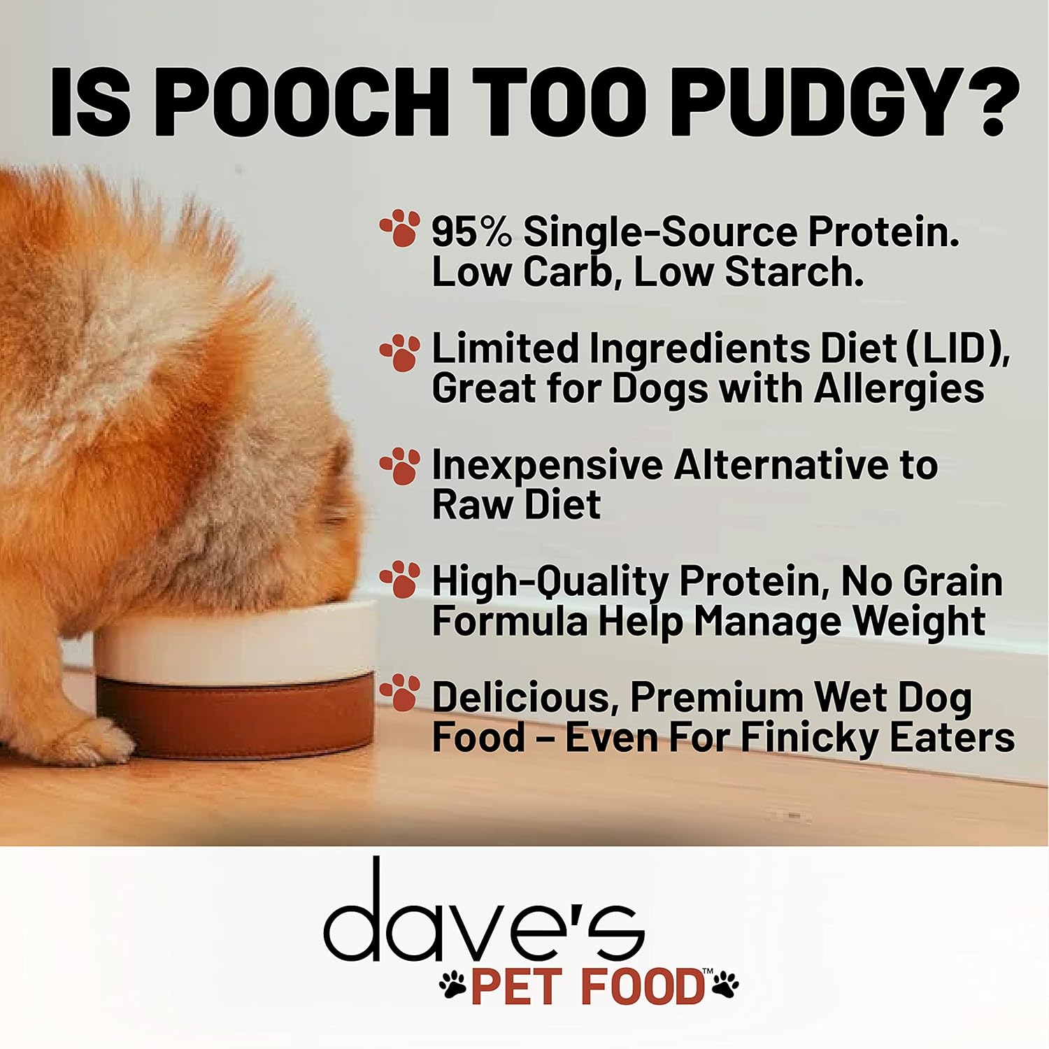 Dave’s Pet Food Alimento húmedo para perros sin granos (95% de carne de res e hígado de carne), fabricado en Estados Unidos de proteína de fuente