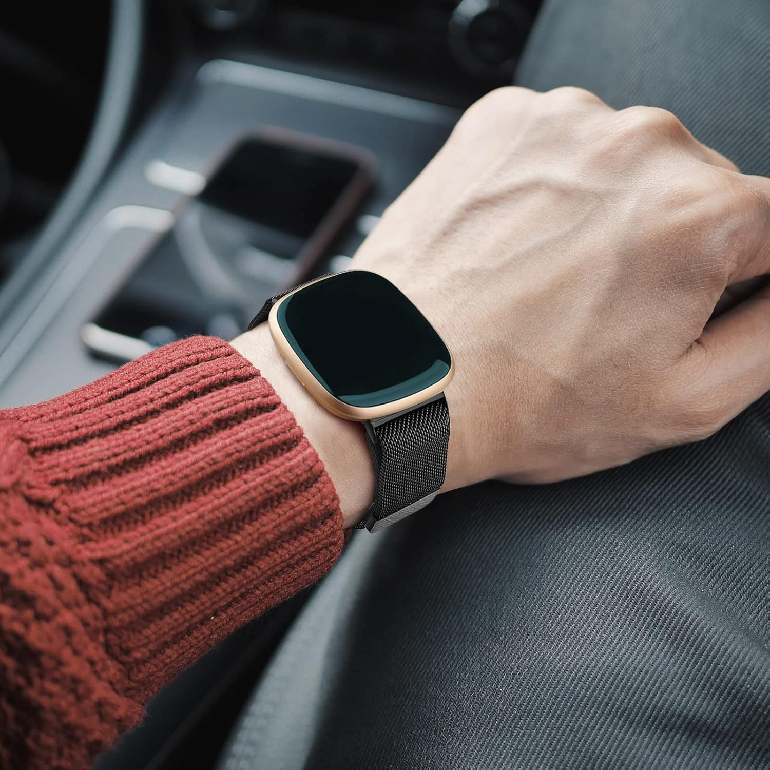 Correa de metal para Fitbit Sense 2  Sense Bands, Fitbit Versa 4  Versa 3 bandas para mujeres y hombres, correa de repuesto magnética de malla de
