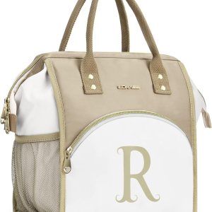 LOKASS Lonchera personalizada para mujeres, lonchera aislada con inicial R para adultos, bolsa de almuerzo para el trabajo, regalos para el LOKASS Lonchera personalizada para mujeres, lonchera aislada con inicial R para adultos, bolsa de almuerzo para el trabajo, regalos para el