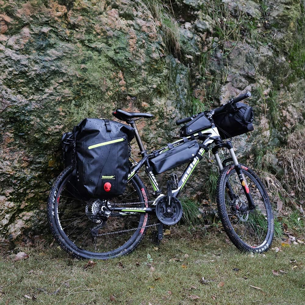 Rhinowalk Bolsa de bicicleta impermeable para bicicleta de 27 L, (para soporte de carga de bicicleta, bolsa de hombro, bolsa de alforjas para