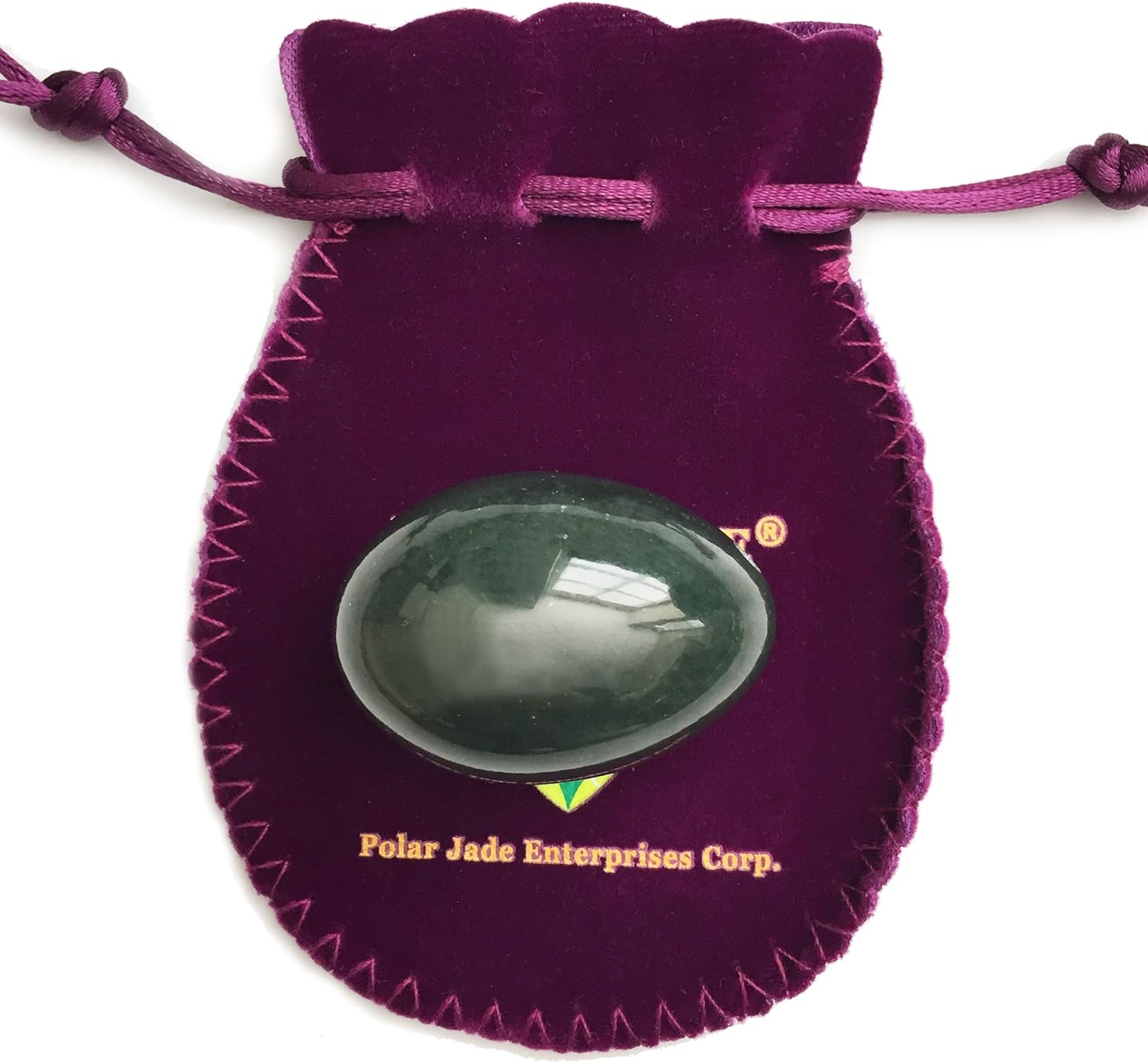 Huevo auténtico de jade nefrita, huevo Yoni sin perforar de Polar Jade (mediano 1.693 x 1.181 in)