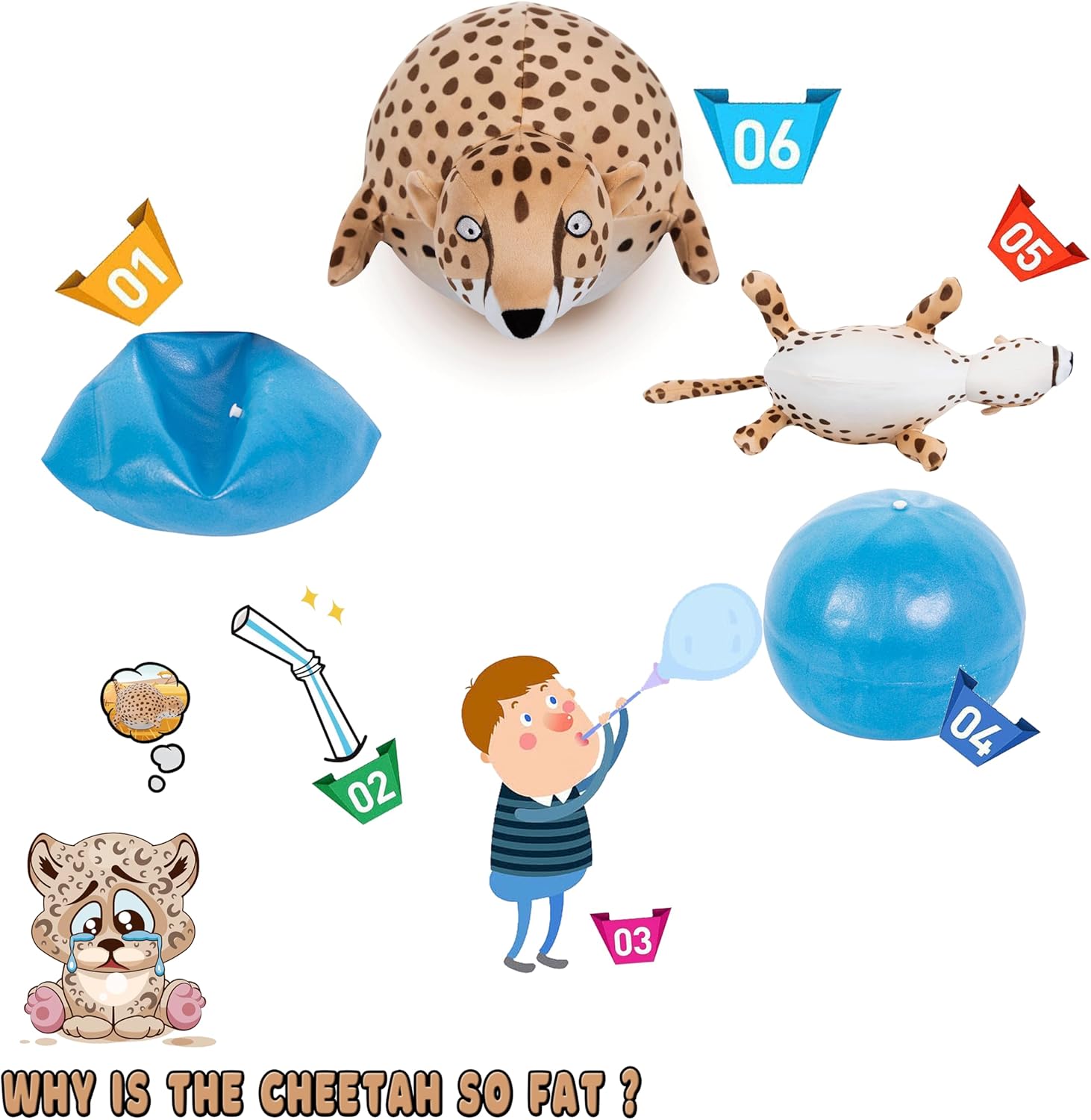 Animales de peluche de cocodrilo lindo y obesidad, muñeca elástica, juguete de leopardo de dibujos animados gordo de 15 pulgadas