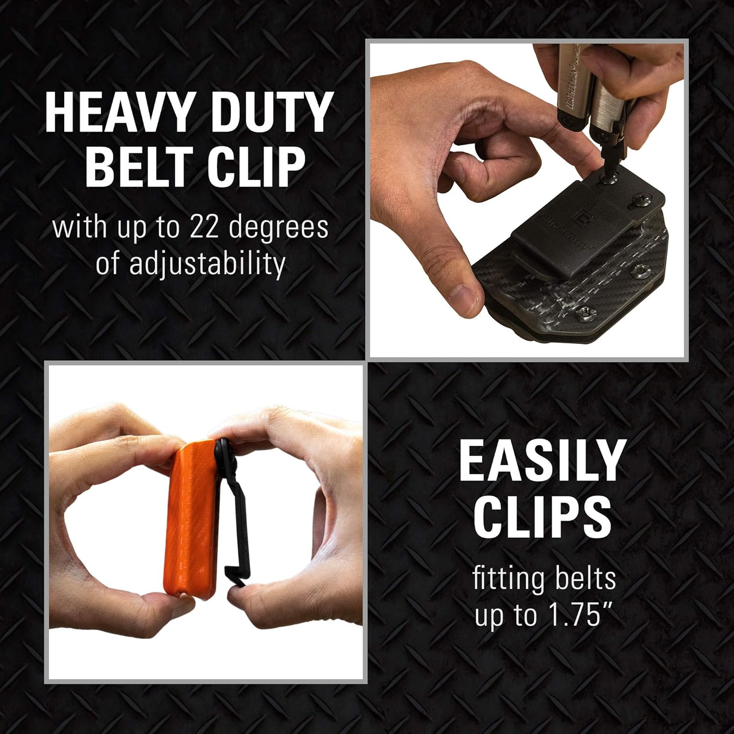 Clip & Carry Kydex – Funda multiherramienta para cuero contra sobretensiones, fabricada en Estados Unidos (multiherramienta no incluida) EDC Multi