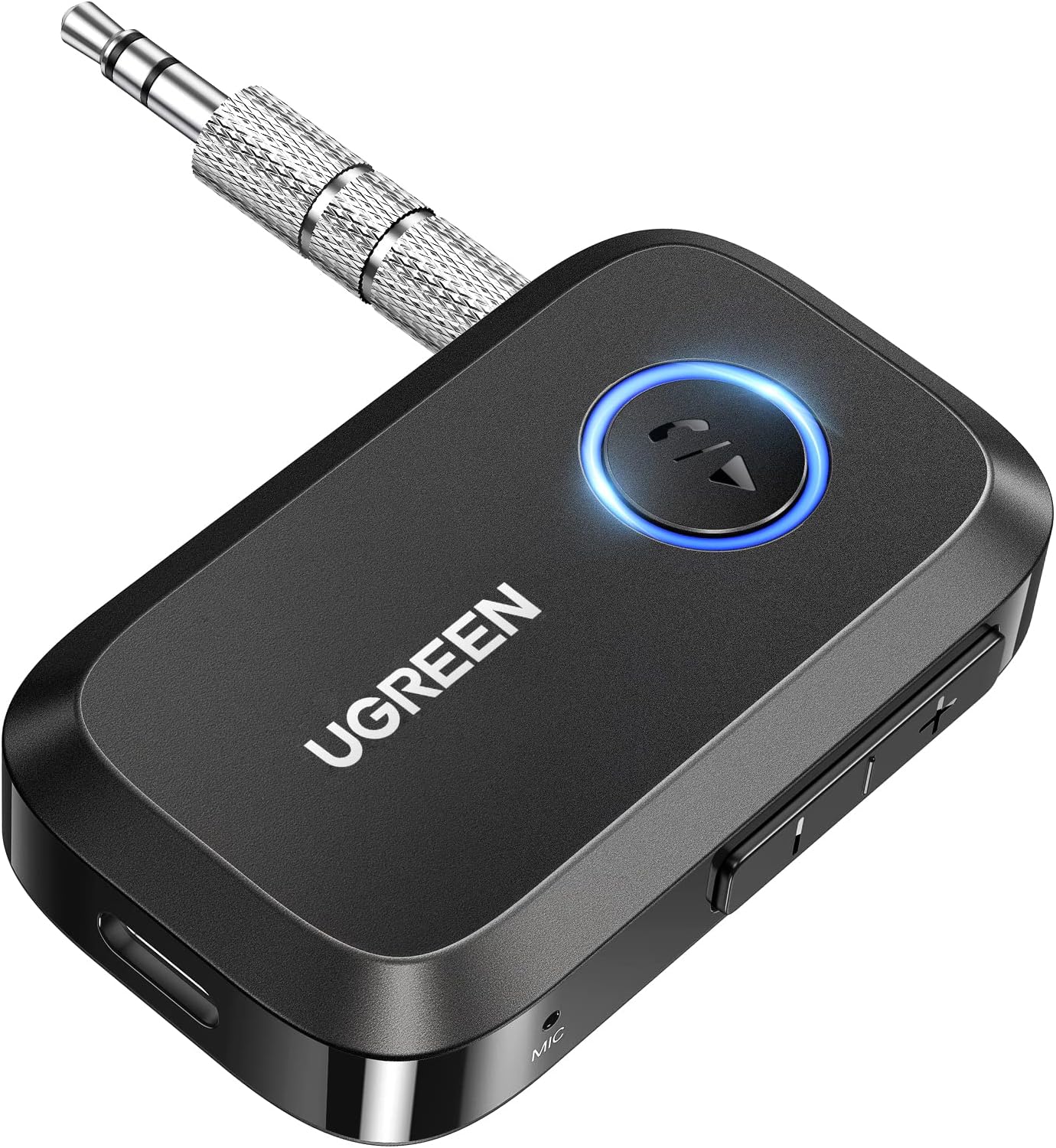 UGREEN Adaptador Bluetooth auxiliar 5.3 para coche, mayor conexión Adaptador auxiliar Bluetooth para automóvil, Bluetooth aux para receptor de audio