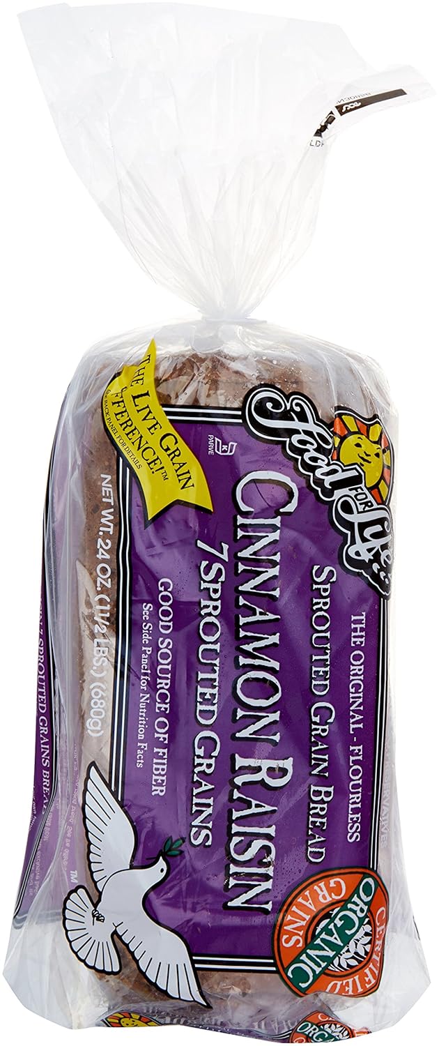 Food For Life Pan germinado canela pasas orgánica, 24 oz