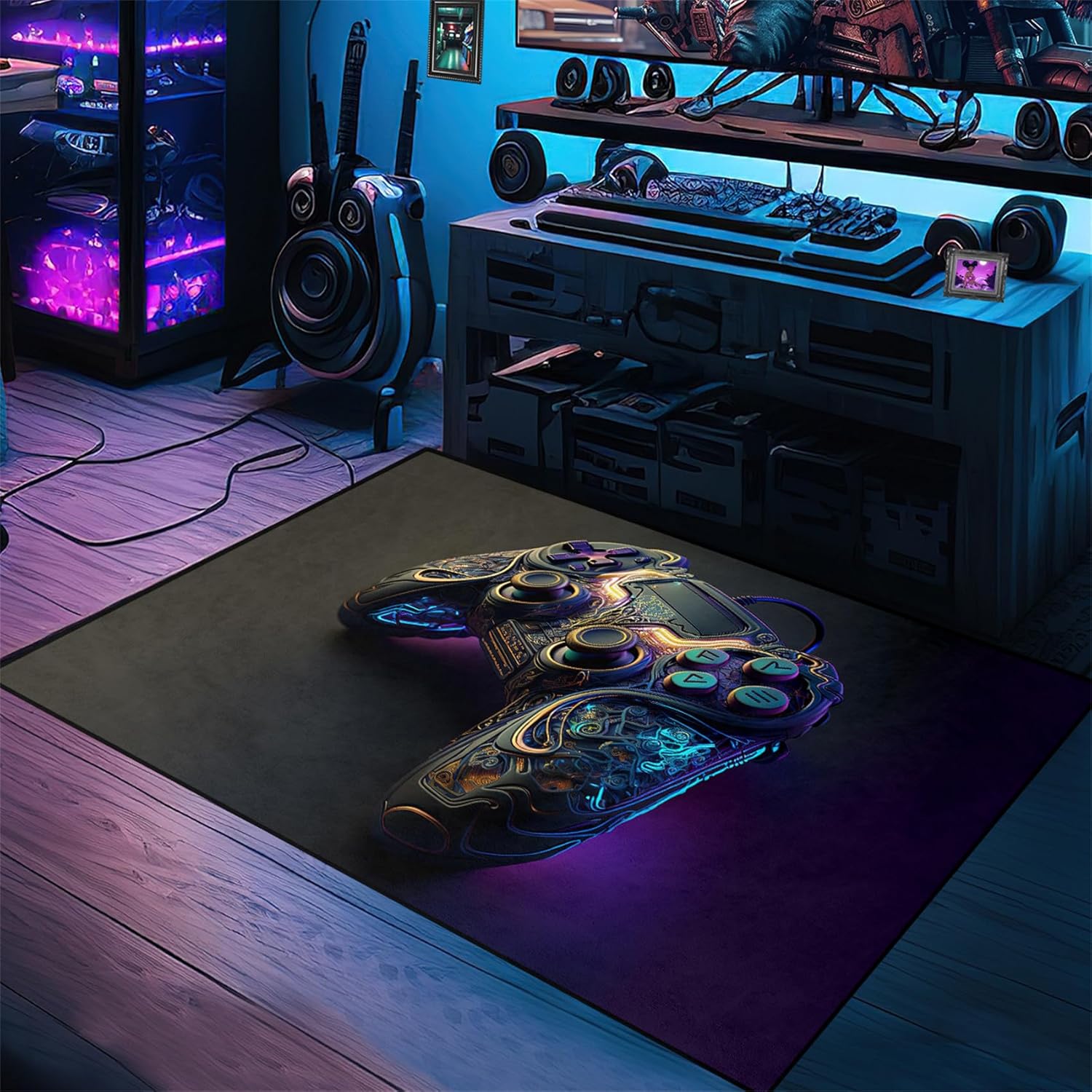 Alfombra de juego para habitación de niños, 59 x 39 pulgadas, alfombra de juego para dormitorio, controlador de juegos, alfombra de juego, alfombra