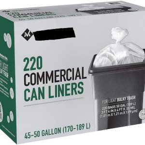 220 bolsas de basura ligeras de 45 a 50 galones, bolsas de basura comerciales transparentes 220 bolsas de basura ligeras de 45 a 50 galones, bolsas de basura comerciales transparentes