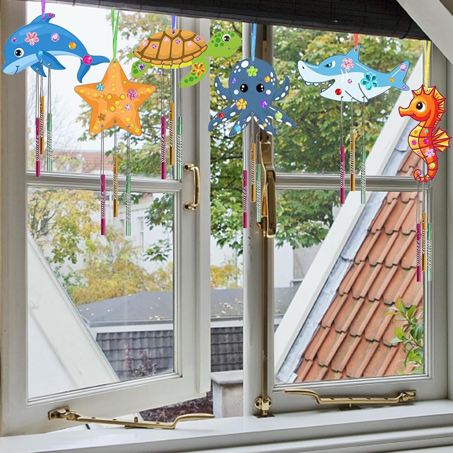 Artes y manualidades para niños, campanilla de viento para niños, kit de campanilla de viento para niñas, niños, artes y manualidades de madera para