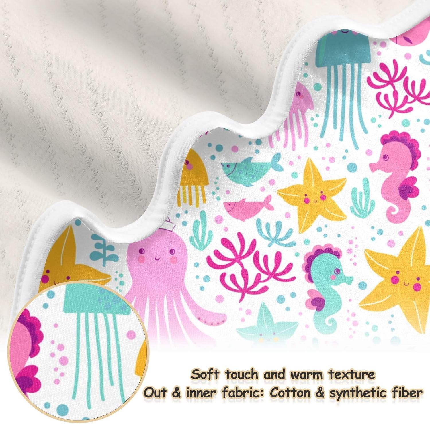 Manta de muselina para bebés de animales oceánicos coloridos, pulpo, manta de muselina de algodón suave transpirable para guardería, unisex, niños y