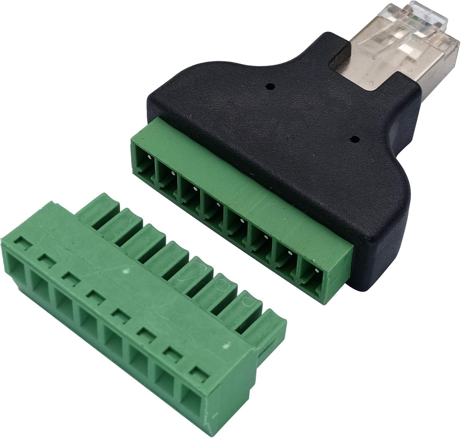 Terminal de tornillo RJ45 8P 8C macho a 8 pines hembra, terminales tipo tornillo, enchufe de red Ethernet para acoplador AV CCTV UTP DVR Cat5 Cat6