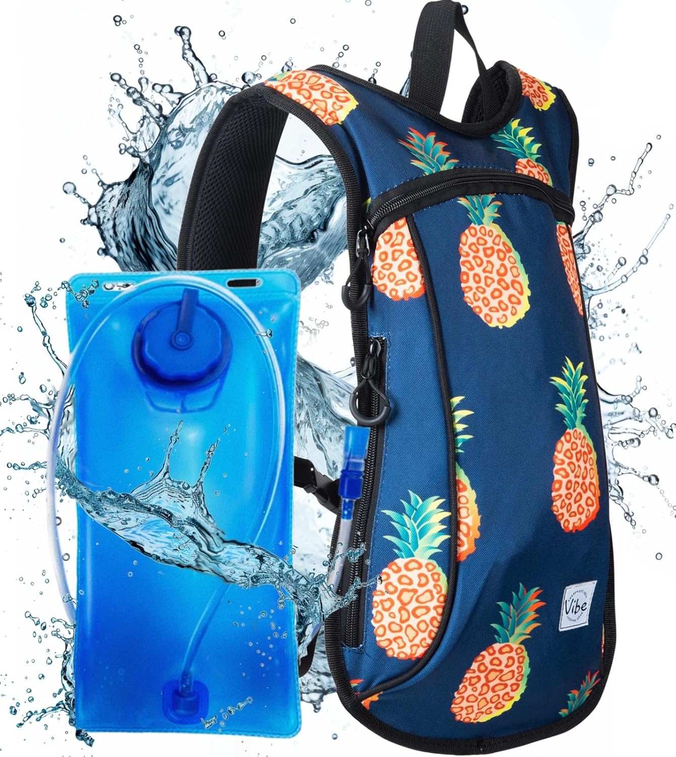 Vibe Festival Gear Mochila de hidratación con bolsa de agua de 2 L para mujeres, hombres, adolescentes y niños, Hydropack Hydro Sports, al aire