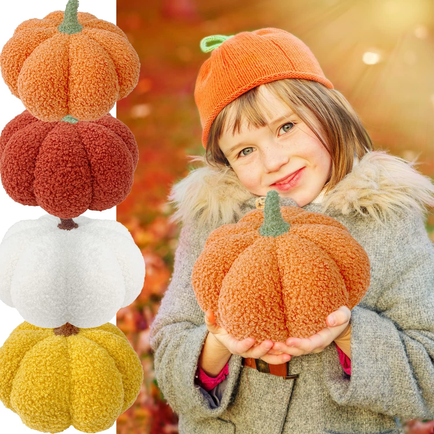 Almohada de calabaza, 7.87 pulgadas, decoración de Halloween, almohada de calabaza, para Halloween, fiesta de Acción de Gracias, decoración del