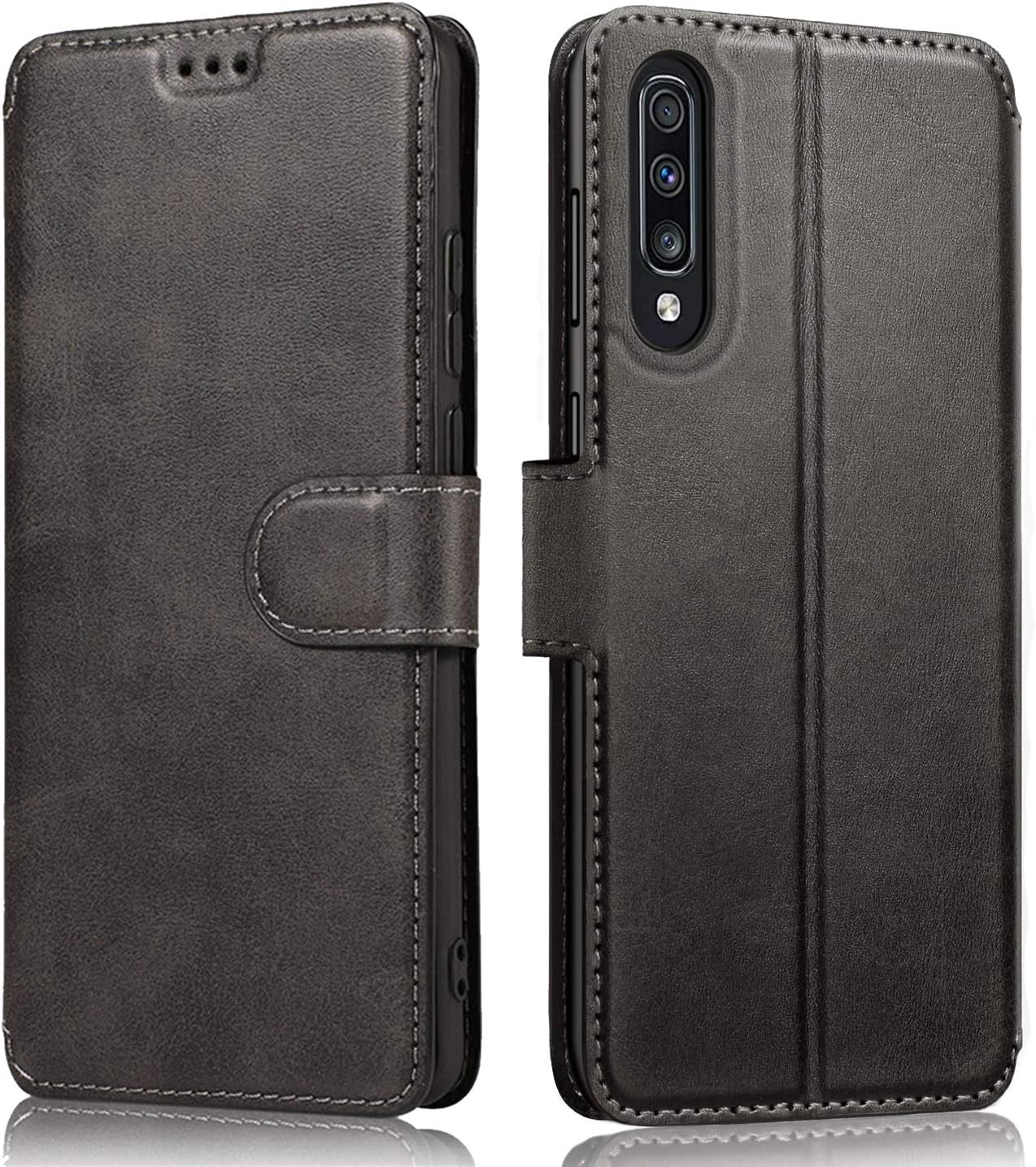 QLTYPRI Para Samsung Galaxy A50 Case A50S A30S Funda Premium PU Cuero Simple Wallet Case Ranuras Para Tarjetas Soporte Manos Libres Cierre Magnético