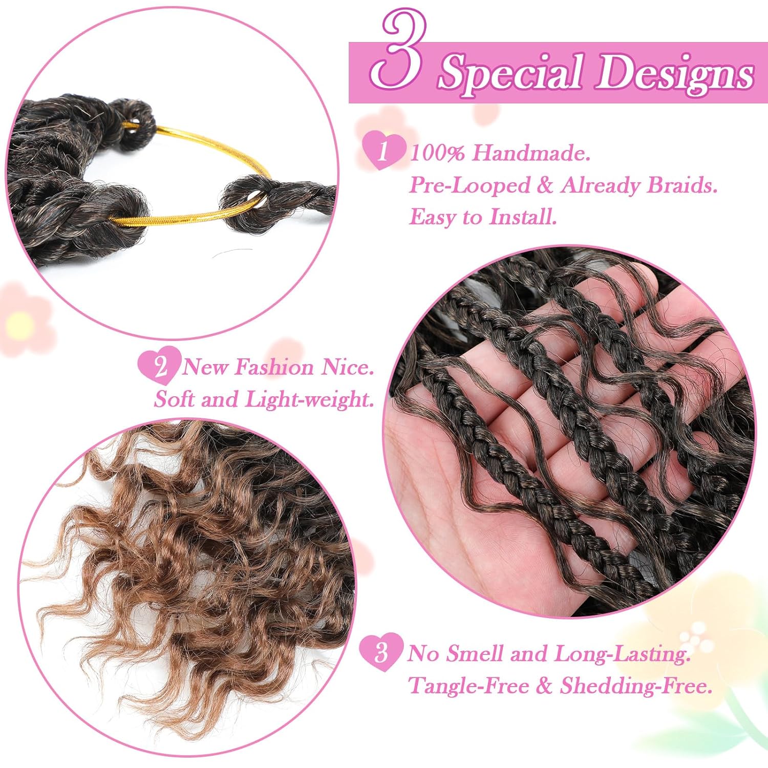 Kelagoo Goddess Box – Trenzas de ganchillo de 14 pulgadas, paquete de 9 paquetes de trenzas de caja bohomianas, cabello de ganchillo para mujeres