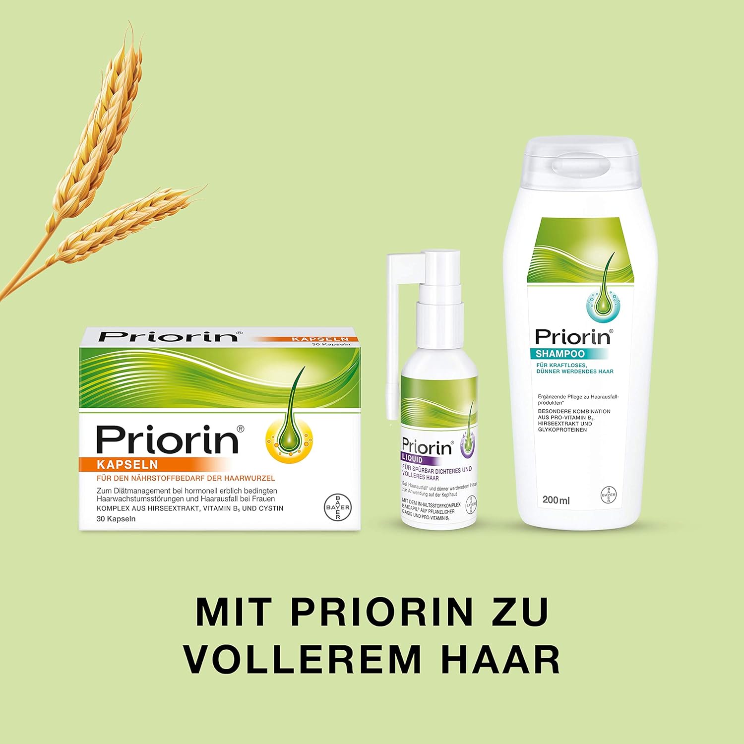 Bayer Priorin Champú Champú para la caída del cabello Cabello seco y normal 6.8 fl oz6.8oz