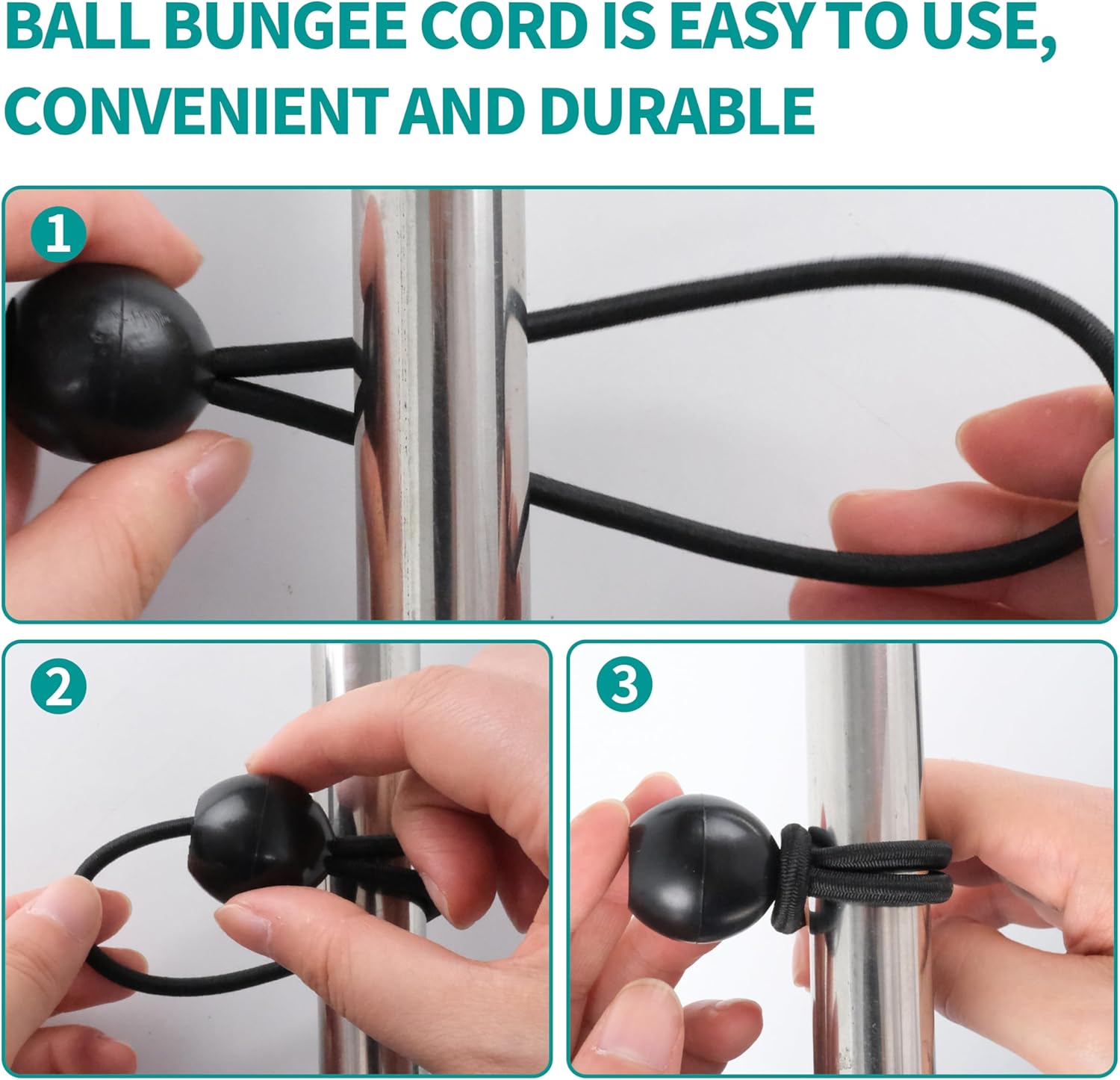 Cuerda elástica de bola resistente, versátil, para uso en interiores o exteriores, lona para amarrar, organizar y asegurar, cuerdas elásticas de