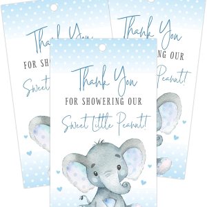 Etiquetas de agradecimiento de elefante, perfectas para baby shower y decoraciones y regalos de fiesta de cumpleaños, 50 unidades Etiquetas de agradecimiento de elefante, perfectas para baby shower y decoraciones y regalos de fiesta de cumpleaños, 50 unidades