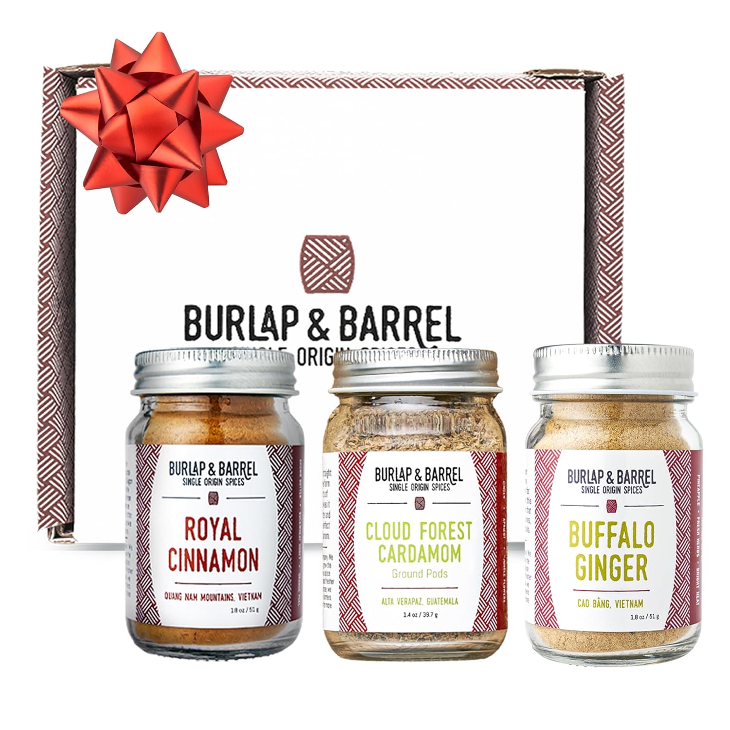 Burlap & Barrel – Juego de 3 especias dulces – Como se ve en Shark Tank! 3 tarros de tamaño completo incluyendo canela real, cardamomo de bosque