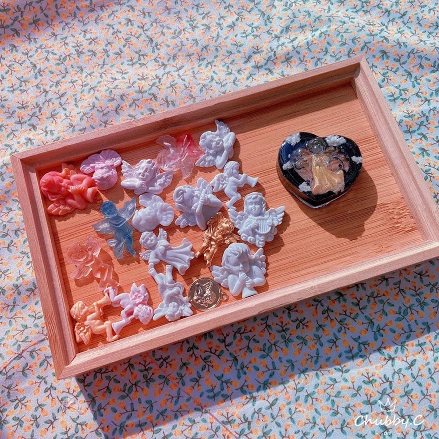 Moldes para coctelera de resina, moldes de resina UV, lindo molde de silicona de ángel hueco de epoxi rellenos de silicona molde de relleno de