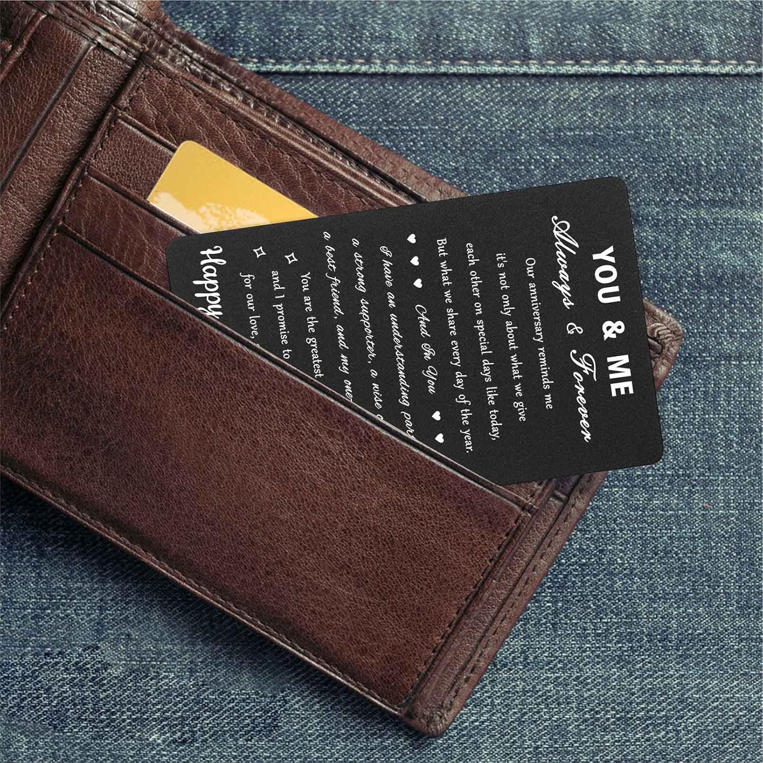 Tarjeta personalizada de aniversario de 15 años para hombres y esposas, tarjeta de 15 aniversario, tarjeta de 15 aniversario de boda grabada