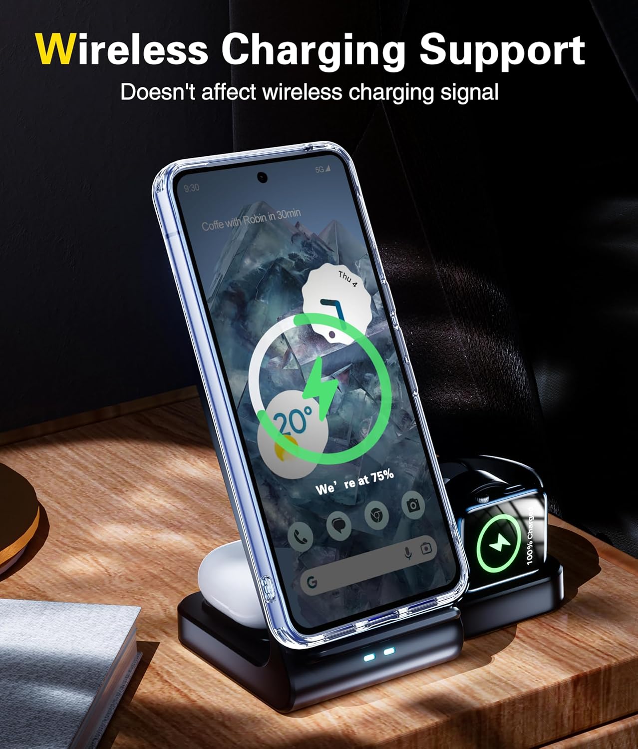 Oterkin Funda transparente para Pixel 8 Pro, 20 veces antiamarilleamiento Funda para Google Pixel 8 Pro con 4 bolsas de aire integradas, funda