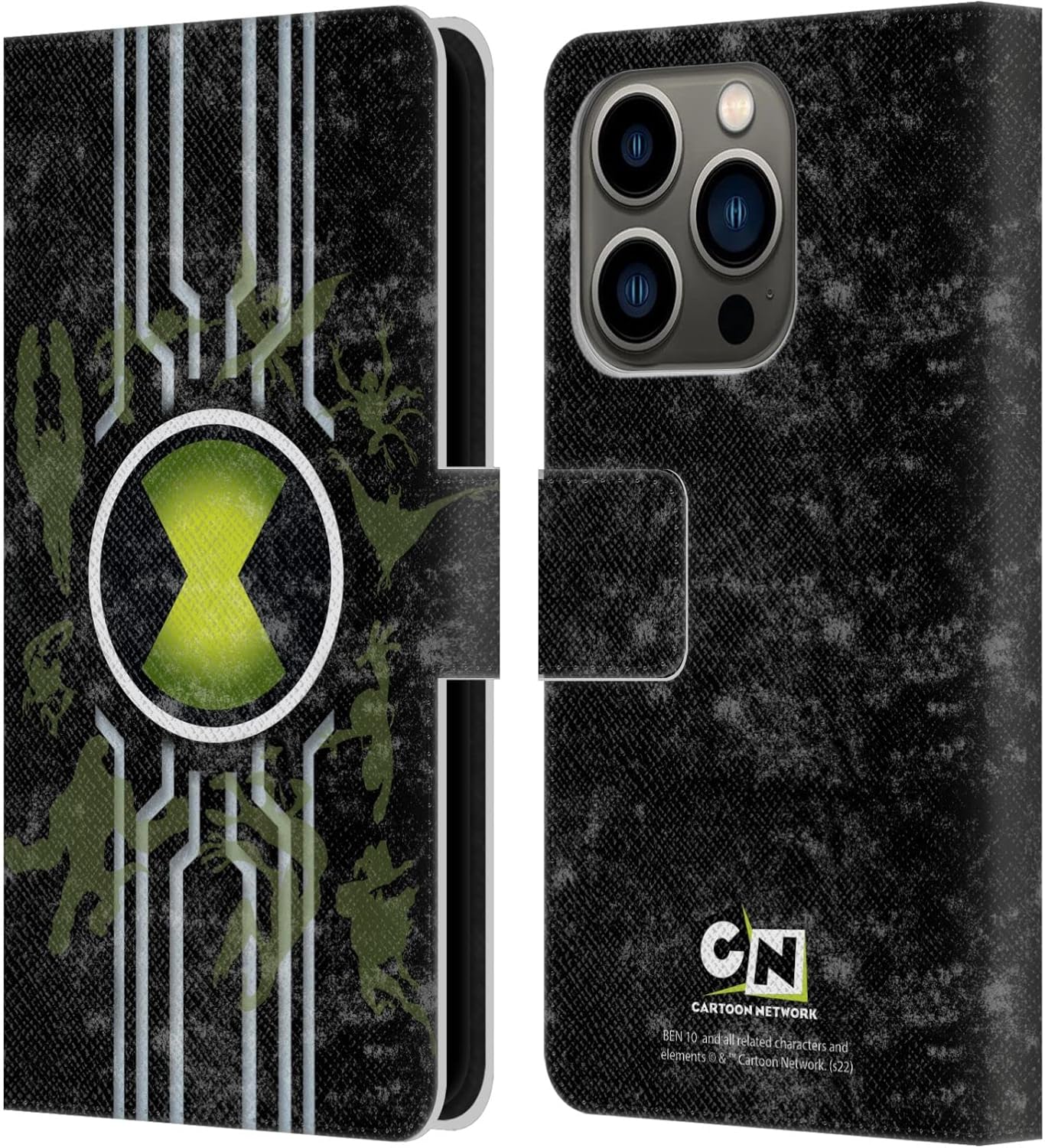 Head Case Designs Officially Licensed Ben 10 Alien Force Omnitrix Graphics Leather Book Wallet Case Cover Compatible with Apple iPhone 14 Pro