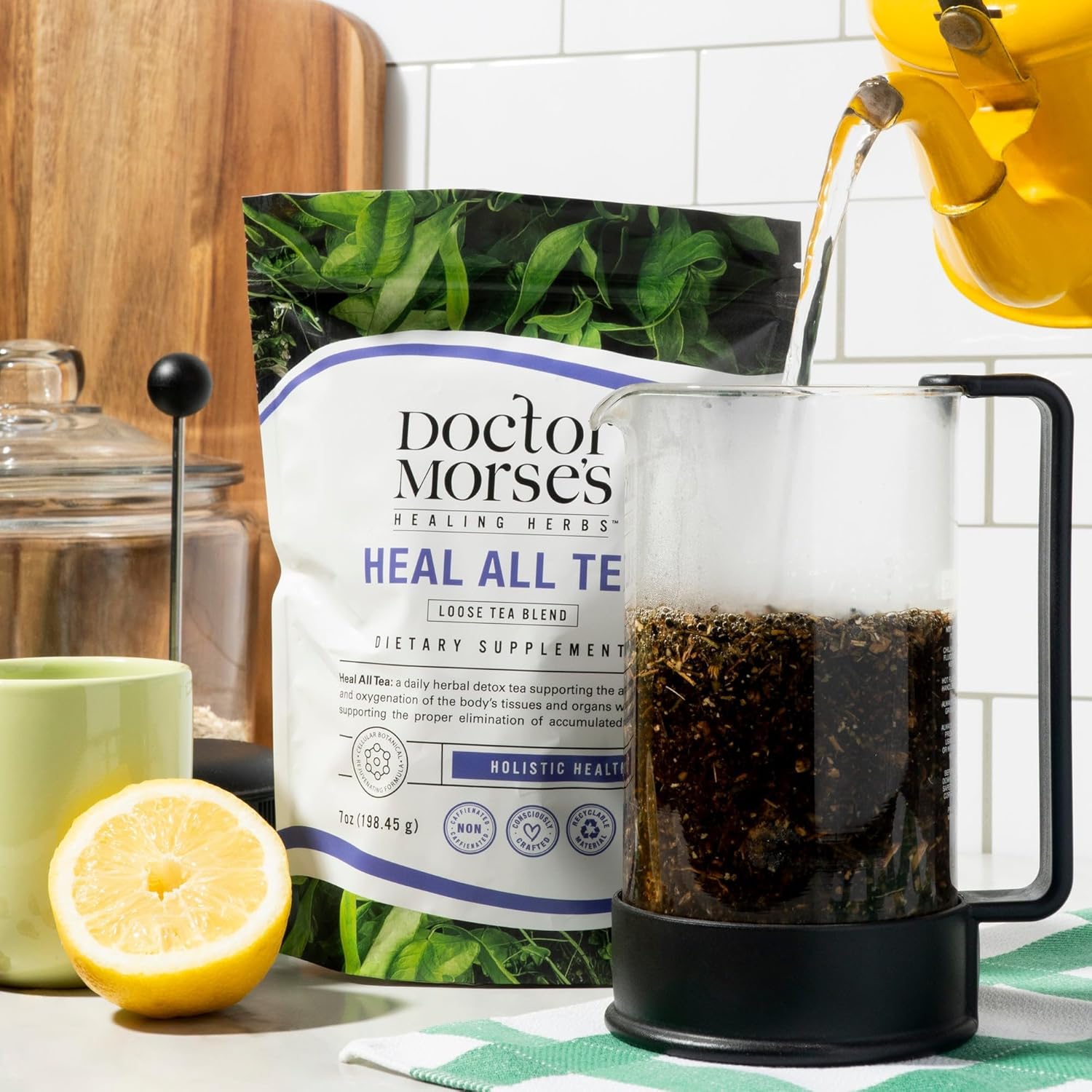 Doctor Morse’s Heal All Tea  Té de hierbas  Mezcla suelta de 7 onzas (86 porciones) sin cafeína  Formulado naturópata  Desintoxicación de cuerpo