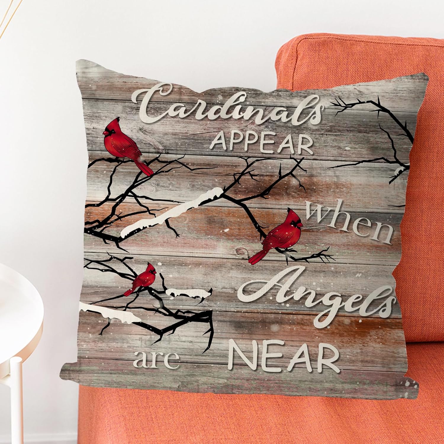 GAGEC Fundas de almohada navideñas de 18 x 18 pulgadas, color marrón, aspecto cardenal cuando el ángulo está cerca de la decoración del hogar, sala
