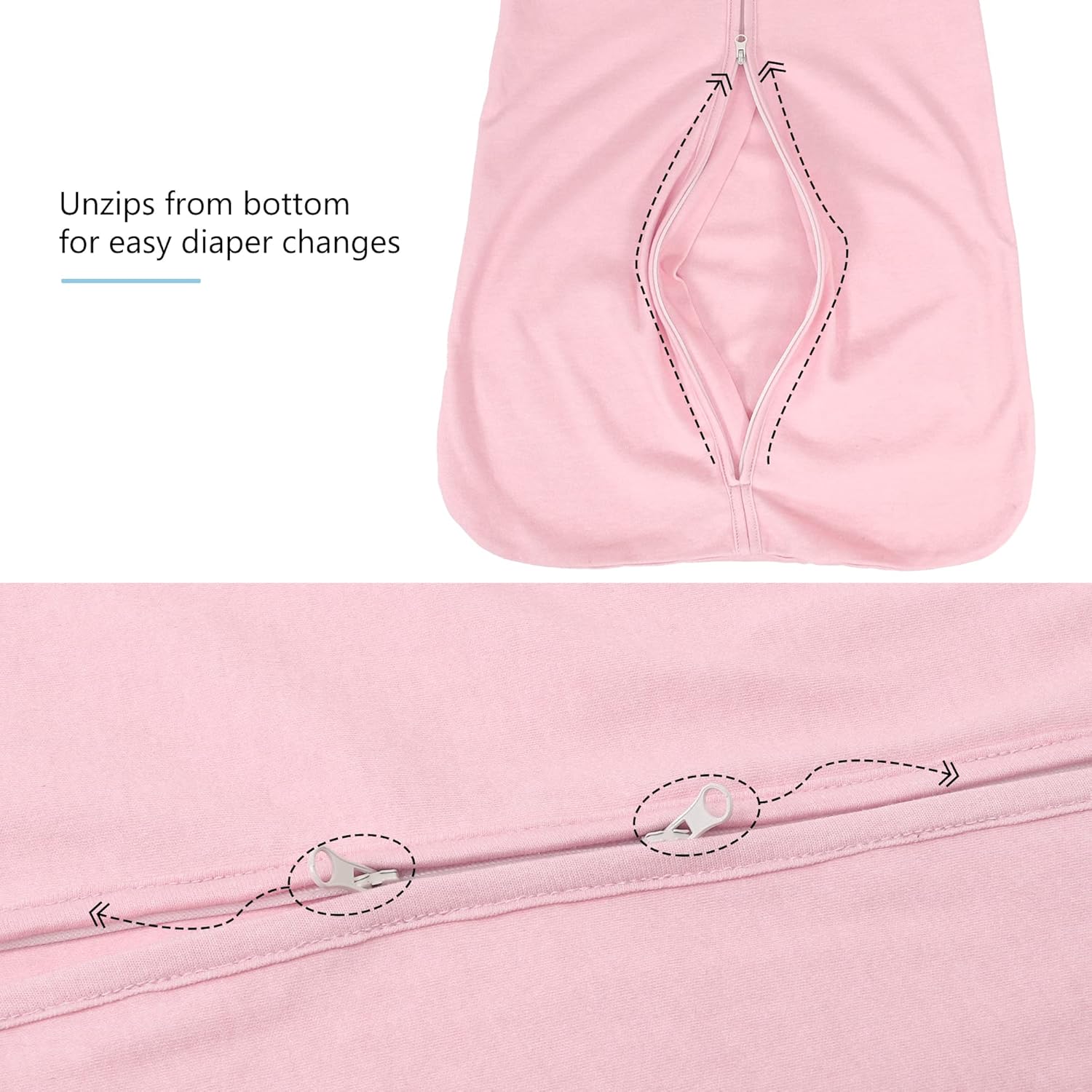 TILLYOU TOG 1 – Saco de dormir de algodón, 2 unidades, manta para bebé con cremallera de 2 vías, saco de dormir extrasuave sin mangas para bebés, de