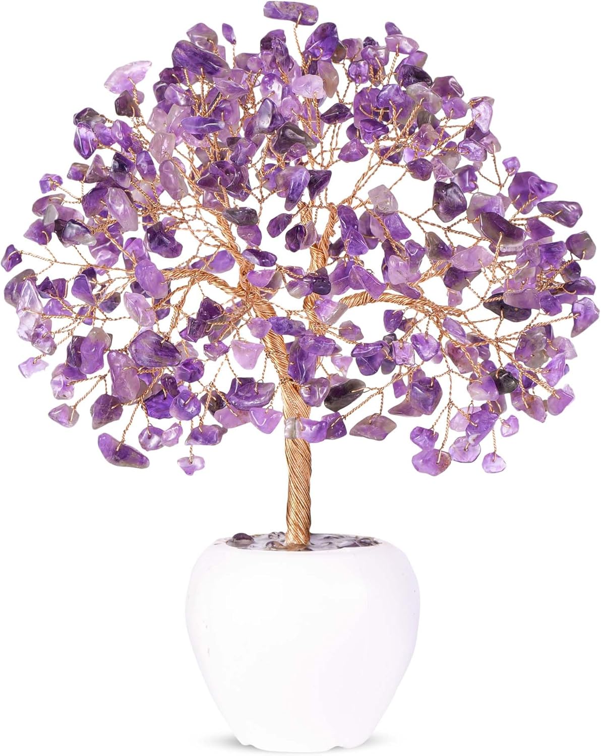 YUVDIPR Árbol de cristal de amatista, cristales espirituales, decoración de meditación, cristales para la suerte, regalos de energía positiva,