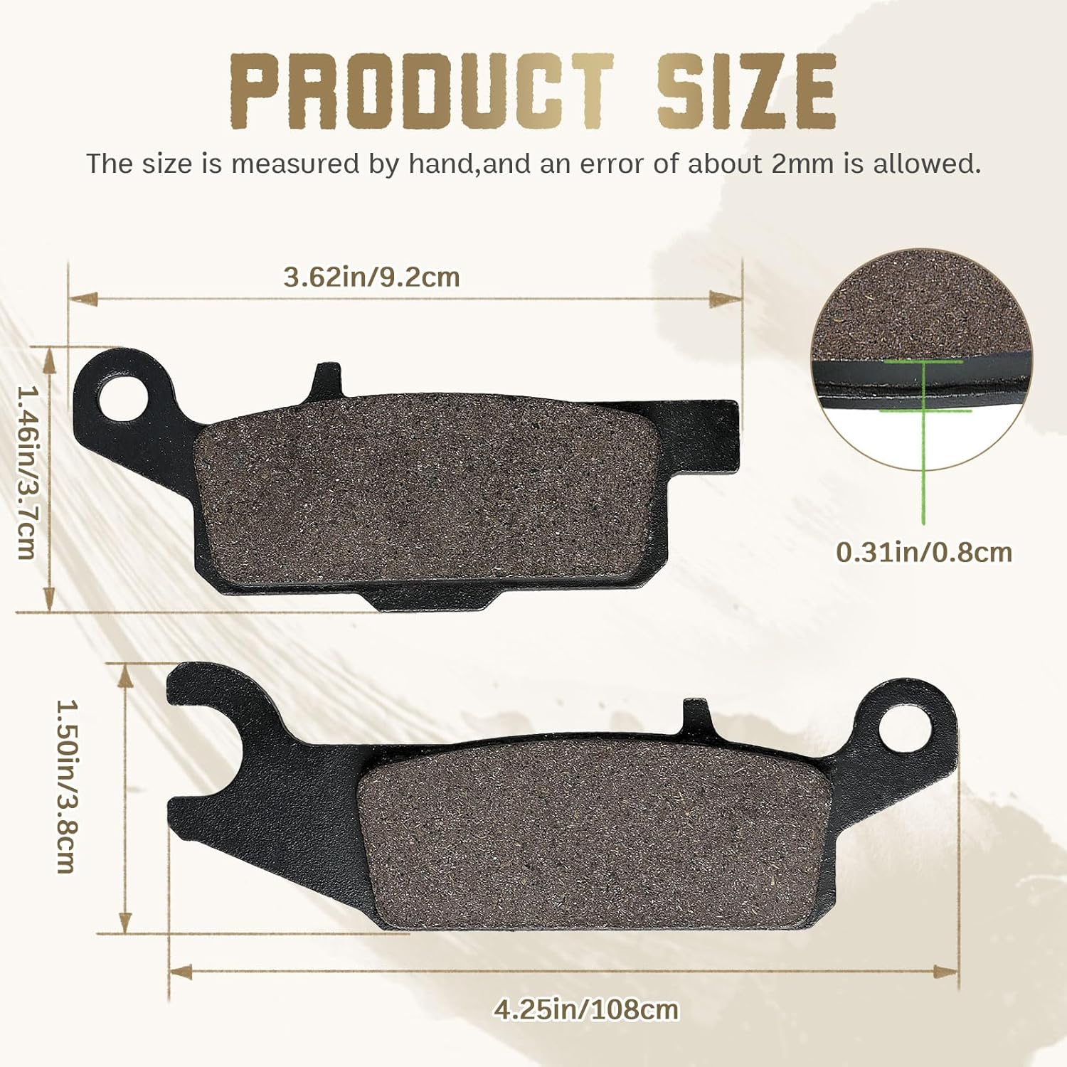 Cyleto Pastillas de freno delanteras y traseras para YAMAHA Grizzly 700 YFM700 YFM 700 2007-2022 Grizzly 550 YFM550 YFM 550 2009-2014