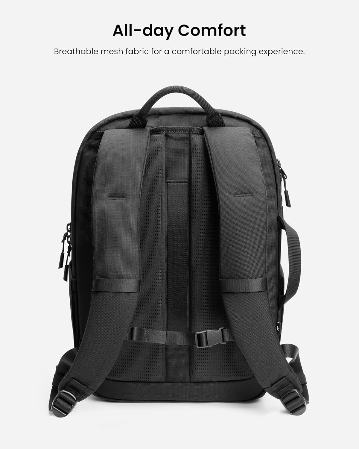 tomtoc Mochila para laptop de 17.3 pulgadas, mochila impermeable para computadora de viaje, ideal para viajes diarios, exploración urbana, viaje de