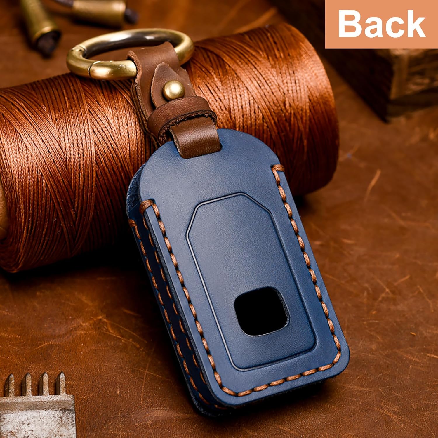 OLLEN Funda de cuero genuino sin tornillos, compatible con Honda Accord Civic CRV Pilot Odyssey Passport 2015-2021, etc., protector de llave