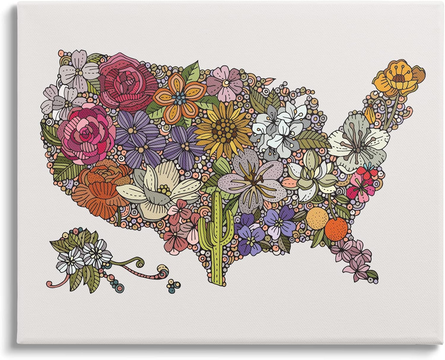 Stupell Industries Lienzo decorativo de pared con diseño de flores botánicas de Estados Unidos, diseño de Valentina Harper
