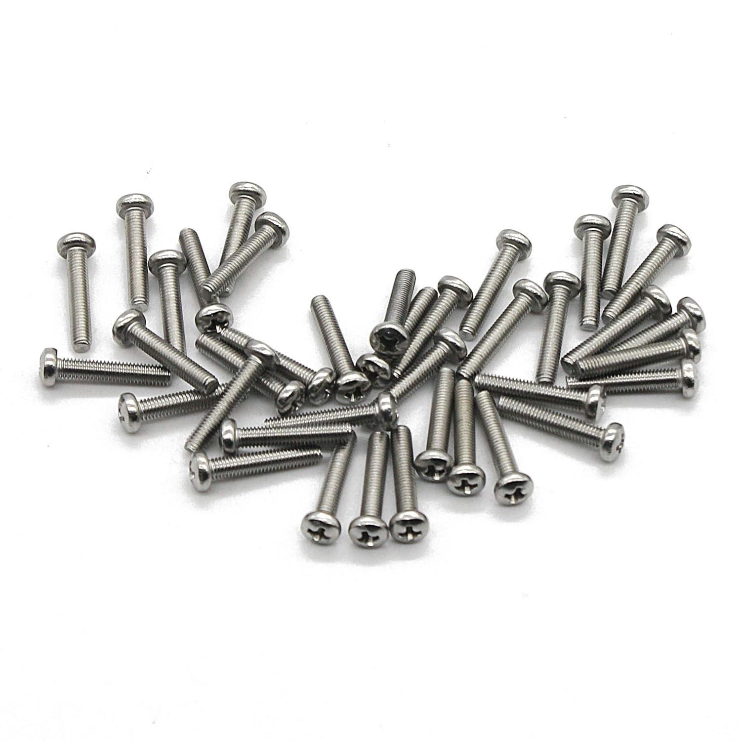 (50 piezas) Tornillos de máquina Phillips de cabeza plana M5-0.031×0.630 in, acero inoxidable 18-8 por Fullerkreg