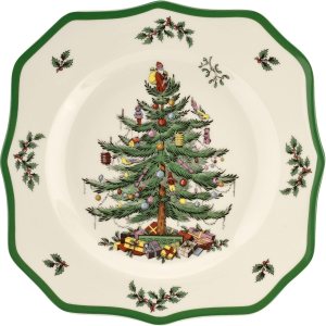 Spode Christmas Tree Scalloped Dinner Plate  Christmas Dinner Dishes  Fine Earthenware  Holiday Large Plates  Dishwasher and Microwave Safe Spode Christmas Tree Scalloped Dinner Plate  Christmas Dinner Dishes  Fine Earthenware  Holiday Large Plates  Dishwasher and Microwave Safe
