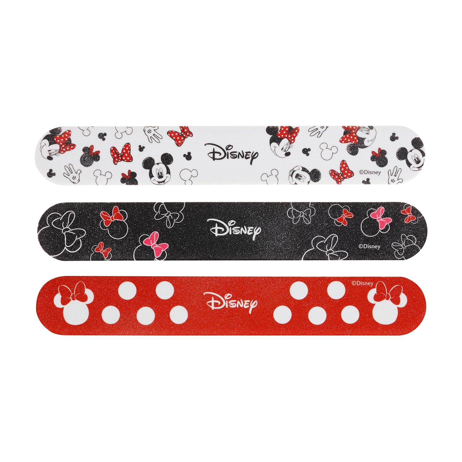Tweezerman Disney Mickey Mouse y Minnie Mouse – Limas de uñas esistibles para orejas (paquete de 3)